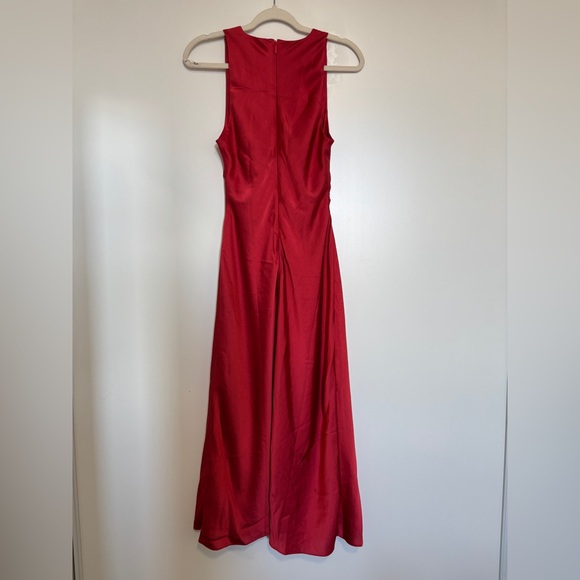 Aritzia Wilfred ‘Portrait’ Cowl Neck Midi Dress Barberry Red - Size 6 - Picture 2 of 6